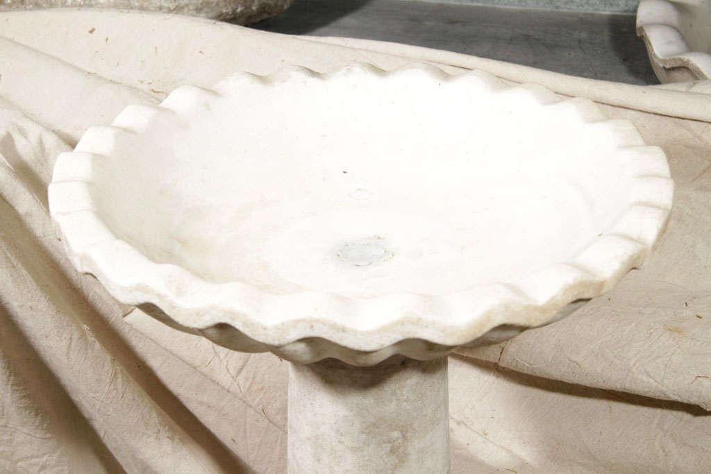 Marble birdbath